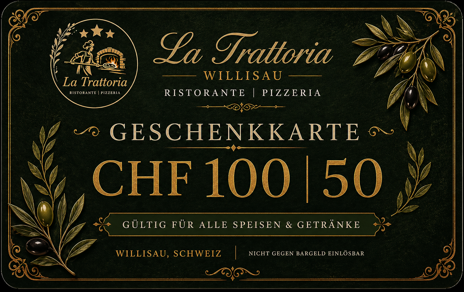 La Trattoria Willisau Geschenkkarte CHF 50 / 100